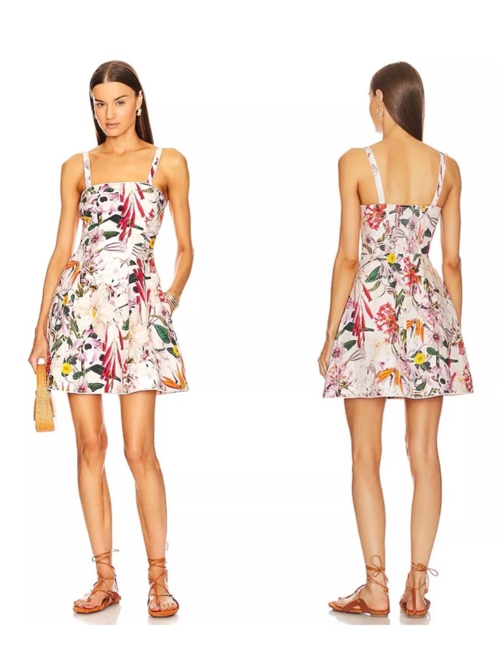 All Saints Char Leondra Floral Linen Mini Dress